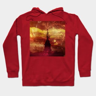 Lady Liberty red and yellow Stars in NYC Hoodie